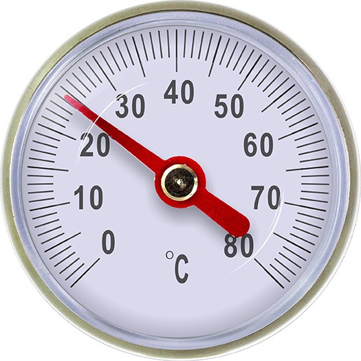 Термометр малый, с гильзой TIM D40 G1/4" (0-80С.) Y-40T-80