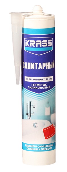Герметик "KRASS" санитарный силиконовый Белый 300ml/.12 