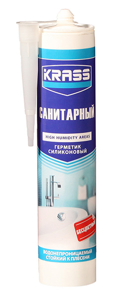 Герметик "KRASS" санитарный силиконовый Бесцветный 300ml/.12 